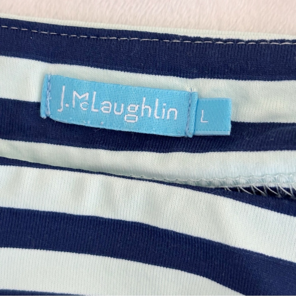 J. McLaughlin Wavesong Striped Button Accent Top Large - Picture 5 of 7